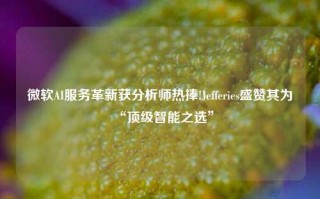 微软AI服务革新获分析师热捧!Jefferies盛赞其为“顶级智能之选”