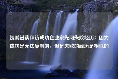 贺鹏进谈拜访成功企业家先问失败经历：因为成功是无法复制的，但是失败的经历是相似的